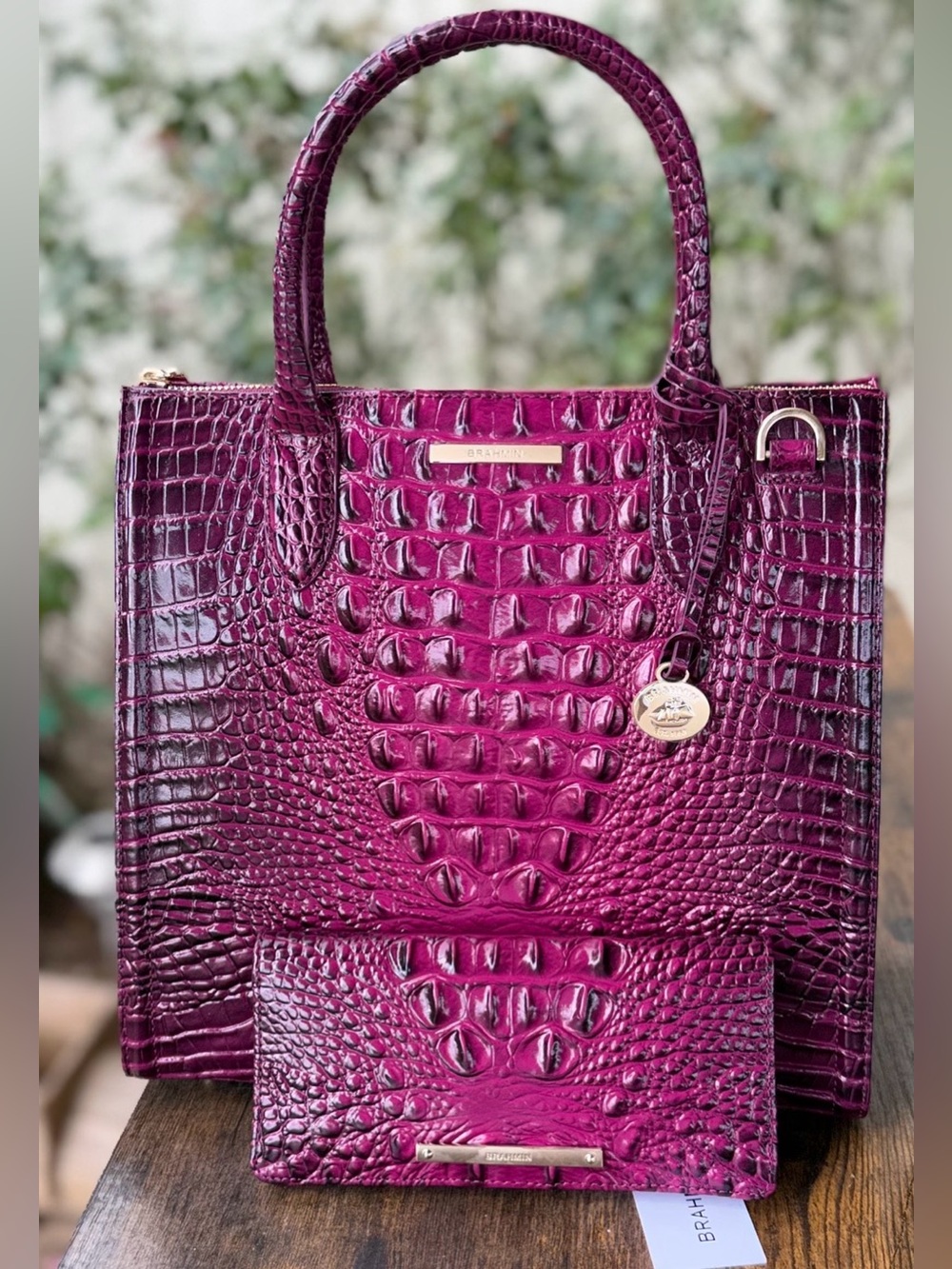 Brahmin Caroline Sugar Plum Melbourne Leather and Ady Wallet NWT Rich Purple